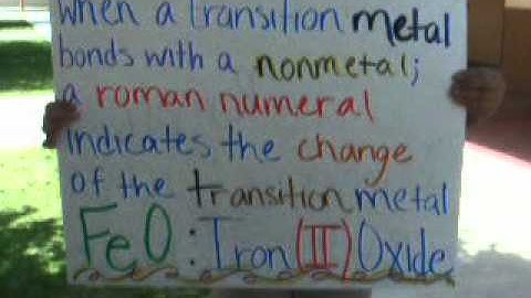 Ionic Bonds-- Naming with Transition Metals