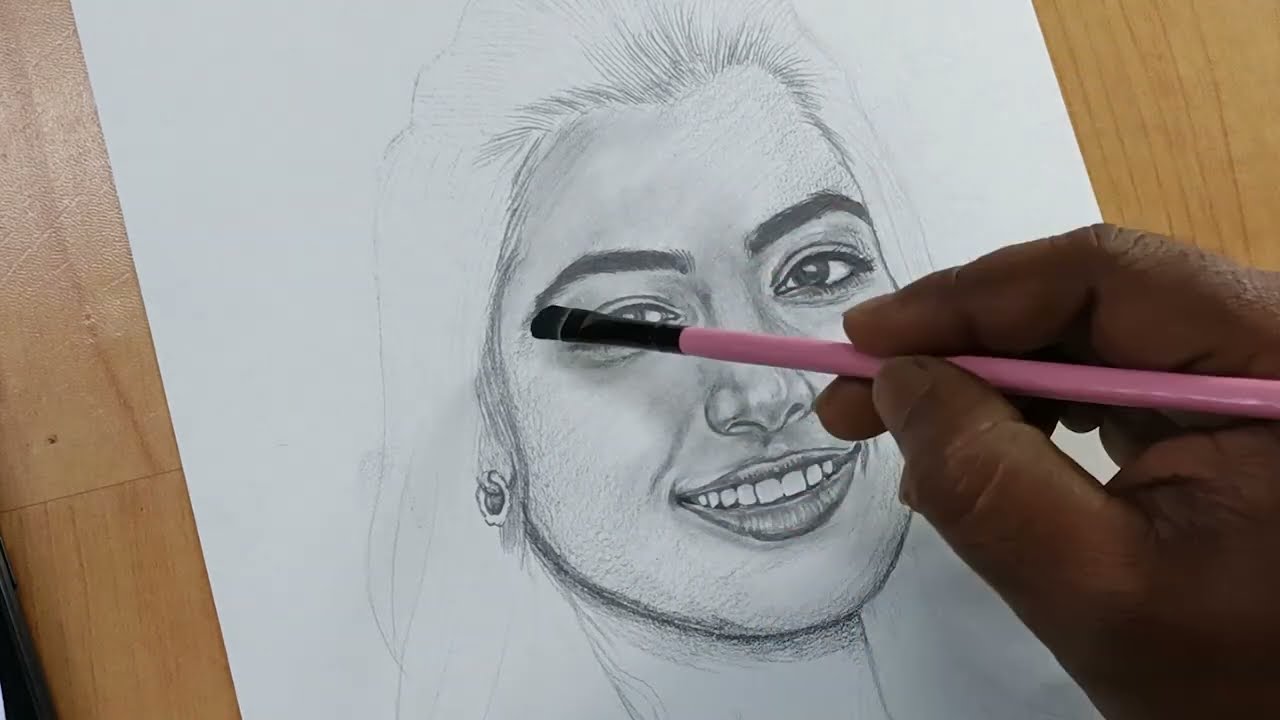 Rashmika Mandanna Drawing | pencil shading-[part-2] - YouTube