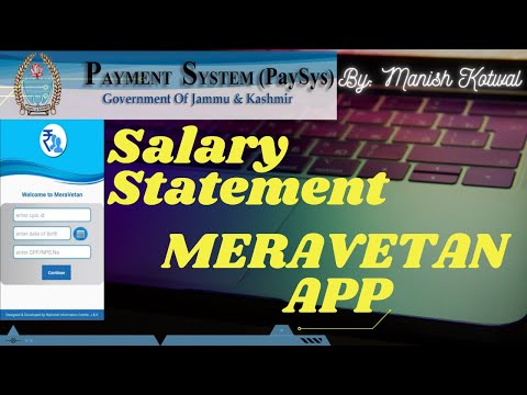 Salary Statement, Mera Vetan App. #SalaryStatement #MeraVetan #JKPAYSYS #JKGovt
