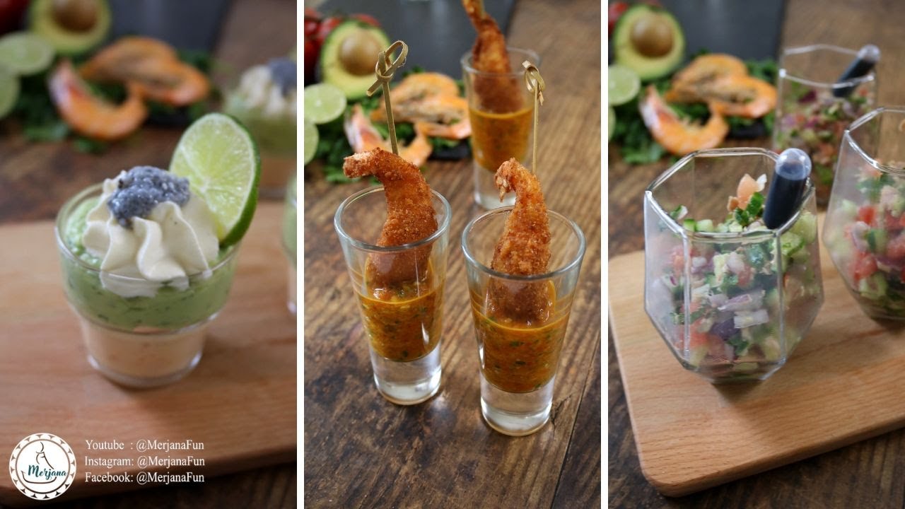 مملحات برستيج 2020: سلطات في كؤوس بدون كافيار وجيلاتين | Three salad in a glass recipes