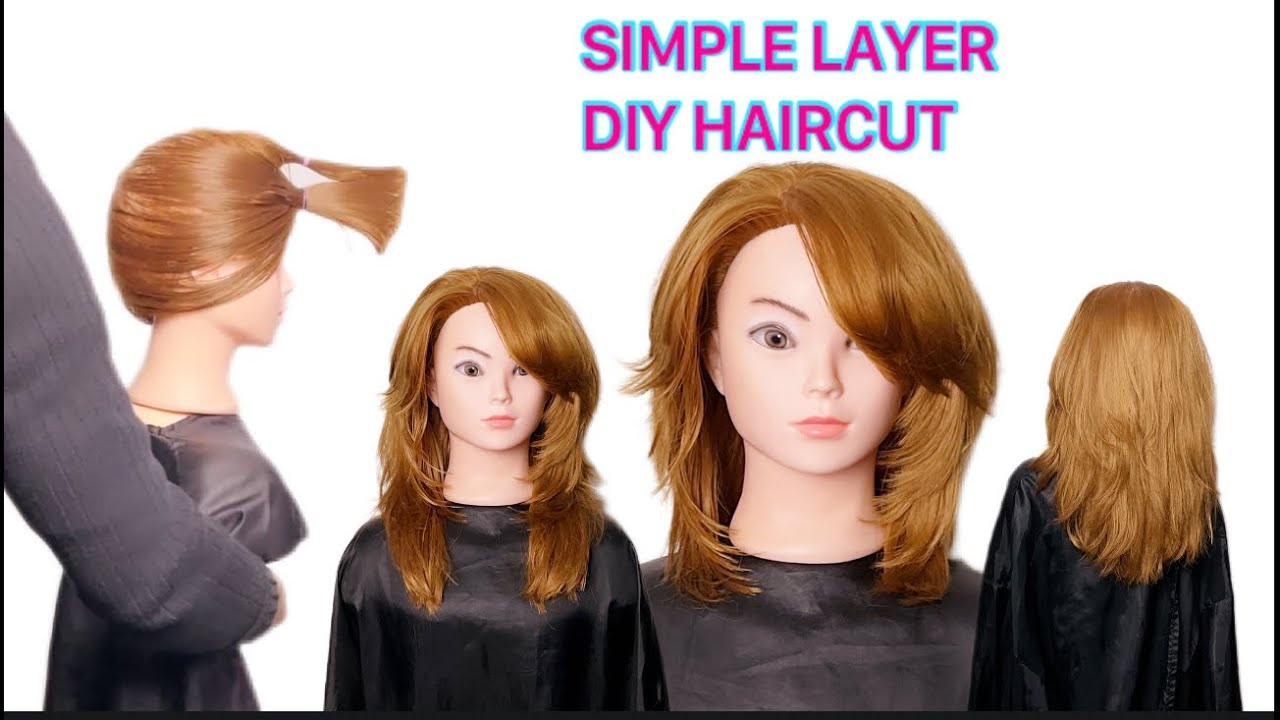 DIY HAIRCUT / BANGS +FACE FRAMING +SHORTEN AND LONG LAYERS + SHAPED-U LAYER 