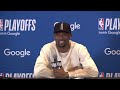 Jonathan Kuminga Speaks to media following Game 3 vs Knicks
