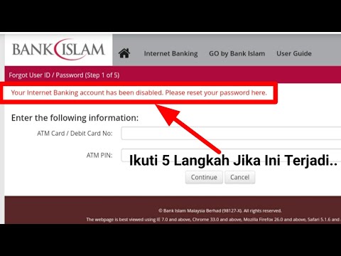 account online banking bank islam has been disabled