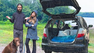 We Tried Tiny Car Camping In A Heavy Rain Storm