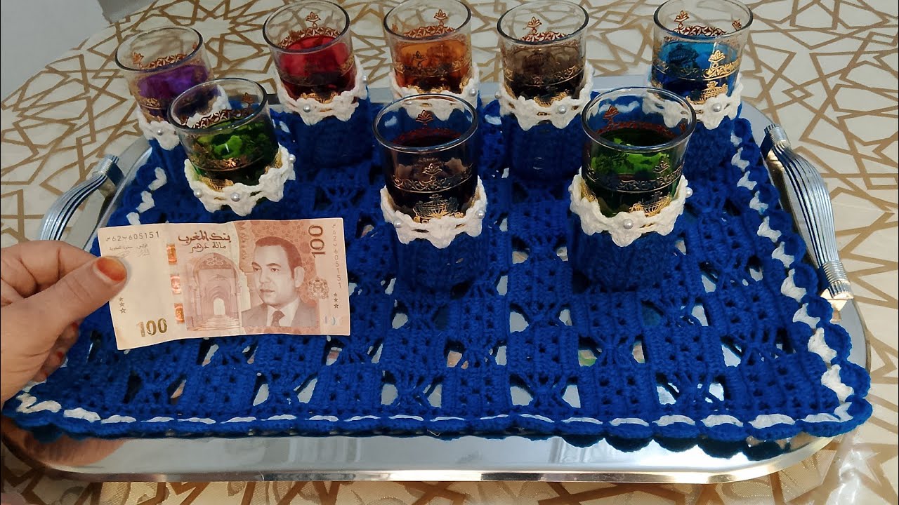 كاش بلاطو مع كأس ديالو بالكروشي 🪡🧶