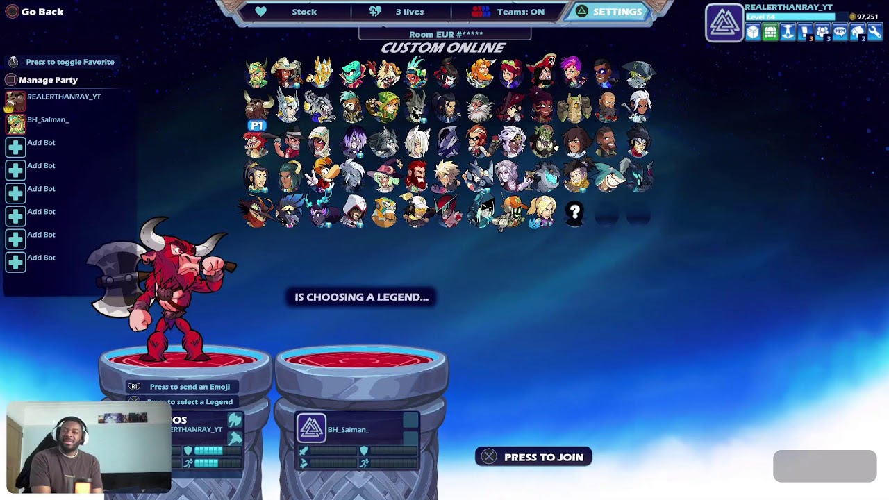 Brawlhalla open lobby #brawlhalla - YouTube