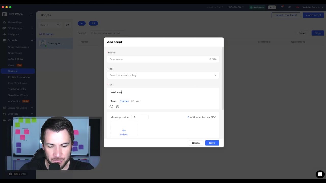 Only Fans Chatter Script Infloww Tutorial | EASILY Upload a FULL Chatting Script using this ...