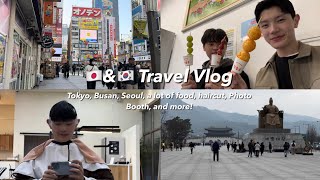 Japan & Korea Travel Vlog🍣💇🏻‍♂️: Restaurant hopping, haircut, photobooth with friends, and more!