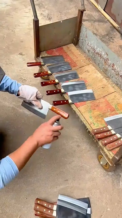 Finishing touch on handmade kitchen knives