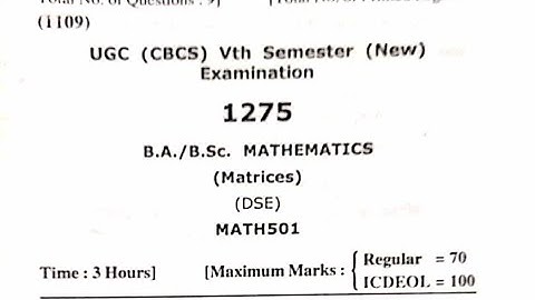 HPU Matrices Math BA/BSC 3rd year question paper  #hpu  #universitiesinindia  #hpuexams