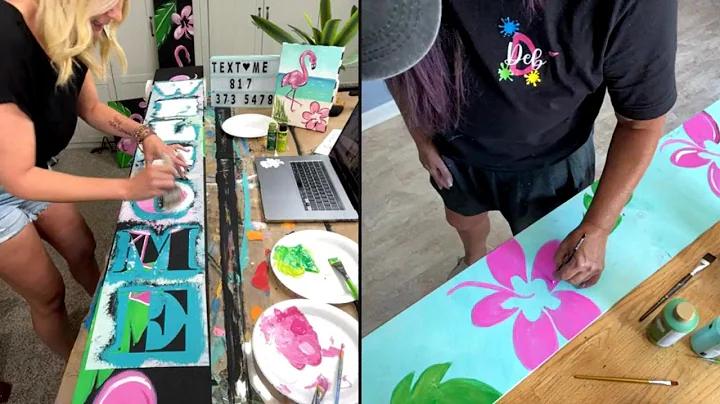 Flamingo Porch Sign Painting Designs for Summer Dcor