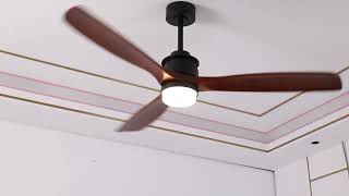 Sofucor KBS-6005 3-Blades 60'' Ceiling Fan With Light Remote Control DC Motor Installation Video