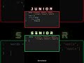 🚨 Python Junior vs Senior Developer 🐍💻 #python #coding #programming #shorts #pythondeveloper #ai