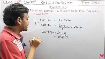 Q1) Ex-12.3 Class 6 Maths Chapter 12 Ratio And Proportion | Class 6 Maths CBSE NCERT By Deepak