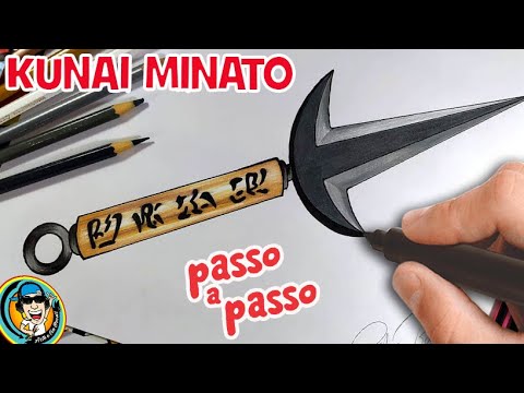 Como Desenhar a kunai do Minato passo a passo 