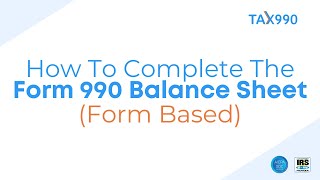 How To Complete The Form 990 Balance Sheet (Form Based)