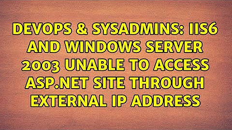 IIS6 and Windows Server 2003 unable to access ASP.Net site through external IP Address