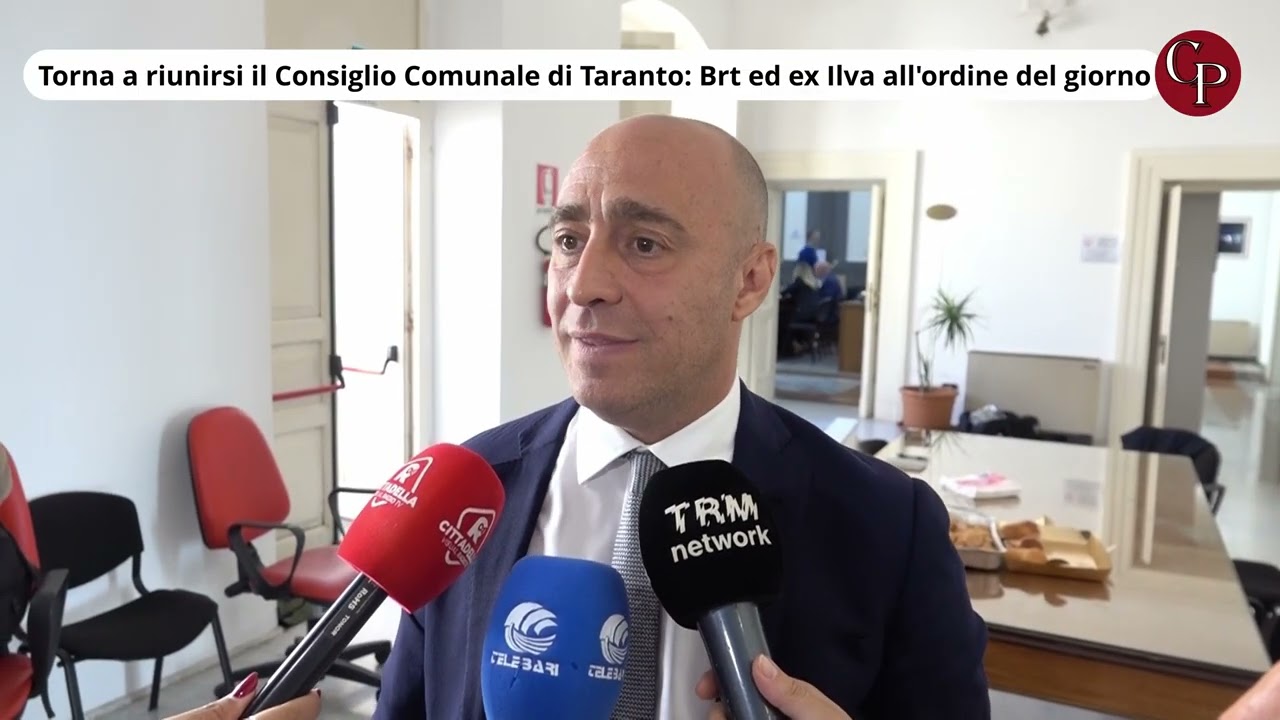Torna a riunirsi il Consiglio Comunale di Taranto Brt ed ex Ilva all'ordine del giorno