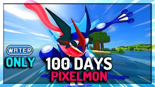 I Spent 100 Days In Minecraft Pixelmon With Water Types Only!