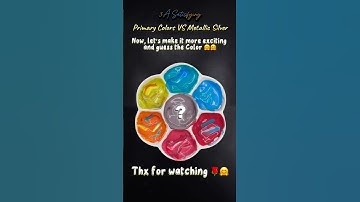 Mixing primary colors with Metallic Silver #shorts #satisfying #asmr #colormixing #short #ytshorts