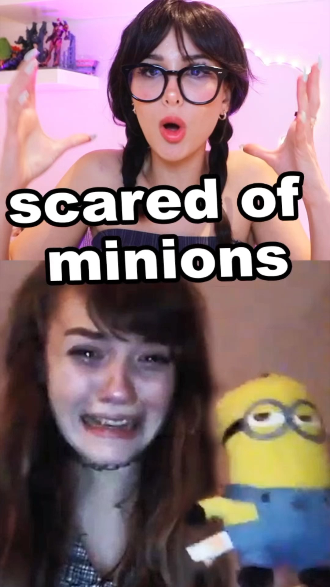 Girl is scared of MINIONS