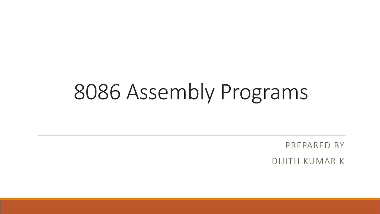 8086 assembly language program - YouTube