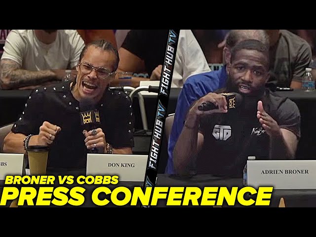 Adrien Broner vs Blair Cobbs Full HEATED Press Conference u0026 face off video class=