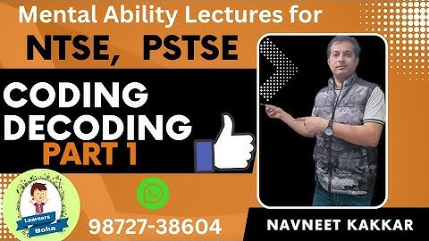 Coding Decoding Part 1 ll Mental Ability ll Reasoning ll NTSE , PSTSE and other competitive exams