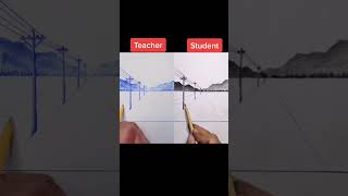 Teacher vs Student drawing challenge #drawing #art #14
