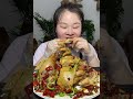 Yummy Spicy Food Mukbang | Eating Braised Chicken With Pig Intestines And Green Vegetables #asmr