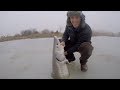 Ice Fishing for HUGE Sturgeon + Catch n' Cook Sturgeon Over an Open Fire!