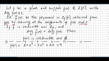 Group Theory 78, Irreducibility tests