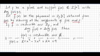 Group Theory 78, Irreducibility tests