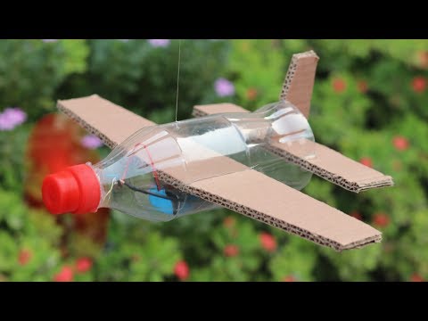 How To Make Flying Airplane Using Cardboard and Coke Bottle