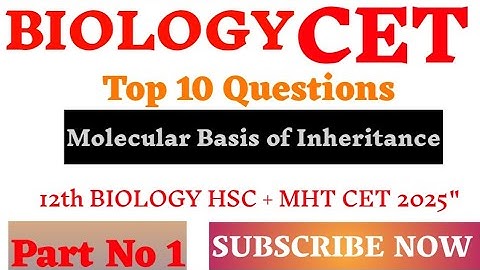 🧬 Molecular Basis of Inheritance & Variation | 12th HSC Biology CET MCQ Practice | MHT-CET 2025