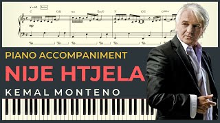 Video thumbnail of "NIJE HTJELA – Kemal Monteno | Piano Karaoke Cover & Tekst + NOTE za klavir"