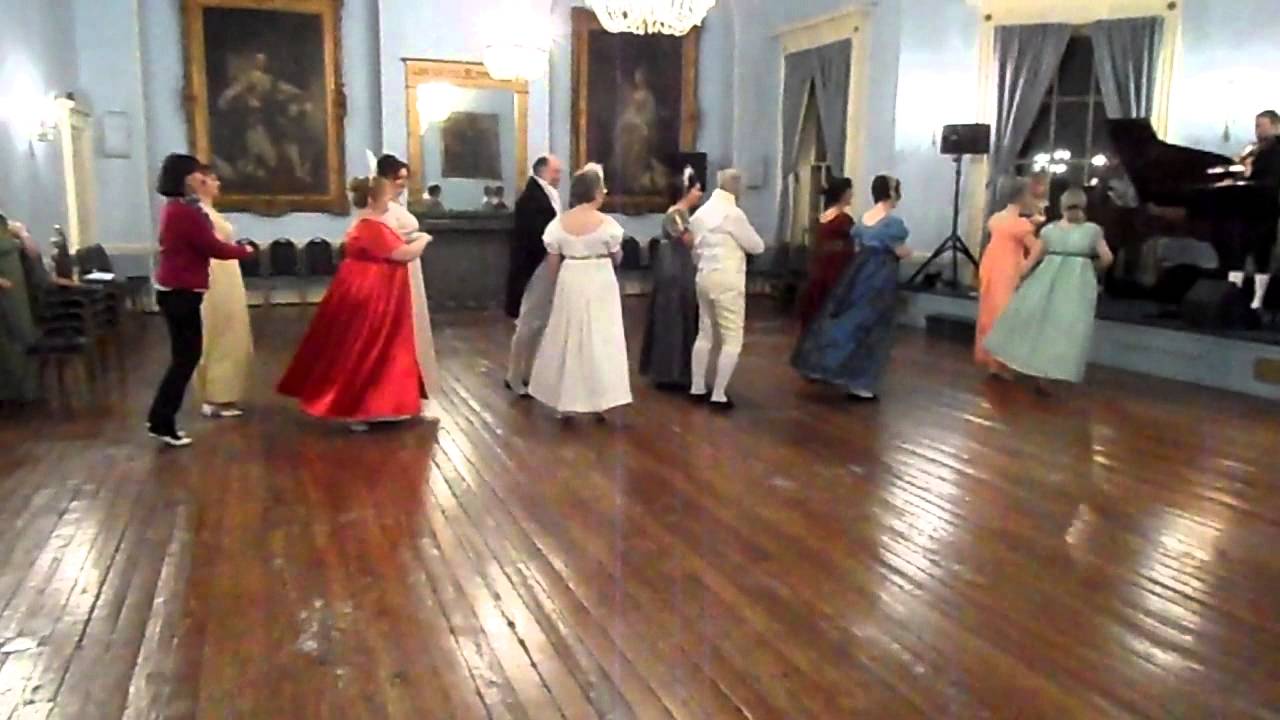 Bath Jane Austen Dancers Demo practice2 at Devizes Ball 2014