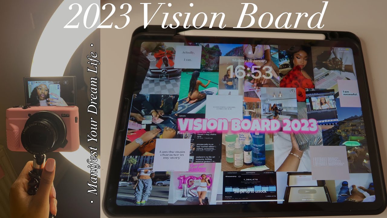 Goodnotes Create a Vision Board Digital 2024 that Girl Vision Board Black  Girl Edition 