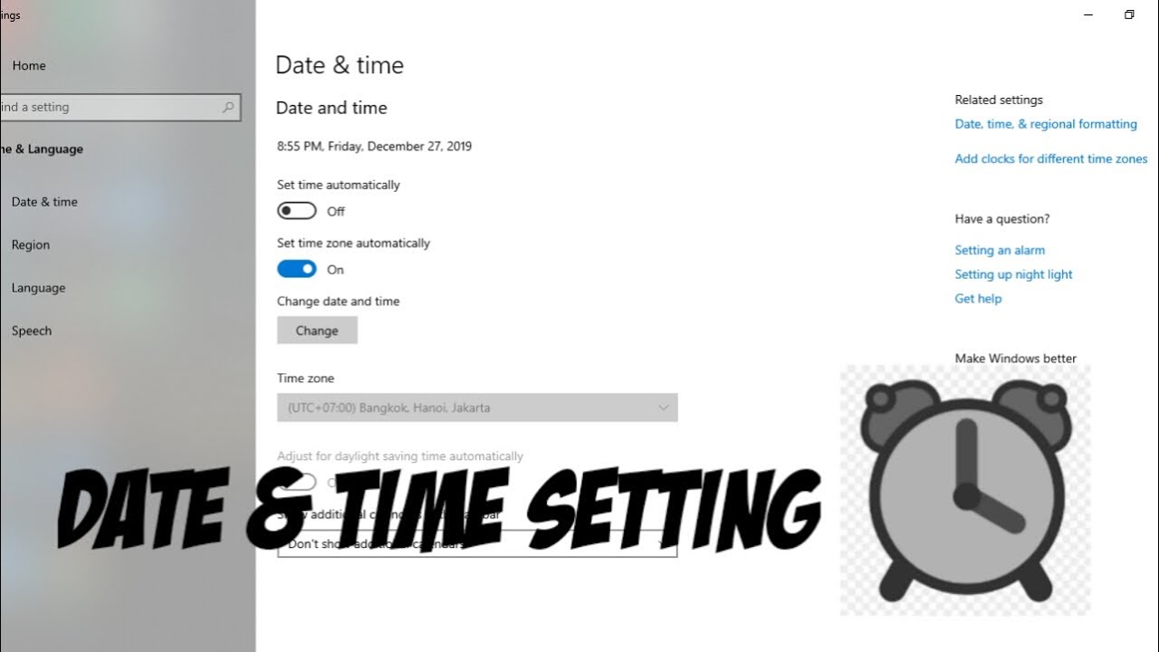Cara Setting JAM DAN TANGGAL di Laptop