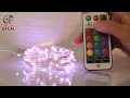GFLAI DC Powered Christmas String Lights 33FT 100LEDS 13 Colors Changing with Timer and Remote