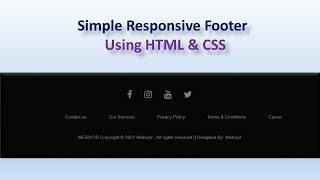 Responsive Footer Design For Website Using HTML & CSS