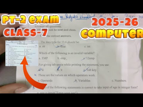 Class 7 - PT-2 Computer Sample Question Paper of PERIODIC TEST|| Cbse ...
