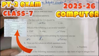 Class 7 - PT-2 Computer Sample Question Paper of PERIODIC TEST|| Cbse Sample Paper 2025-26 ||
