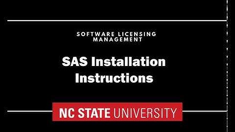 SAS Installation Instructions