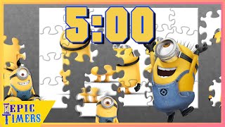Celebrity Minions 5 minute Puzzle Timer with Music! Wealth