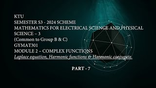 GYMAT301 | Semester 3 | Module 2 | Harmonic functions | Previous university questions | PART 7