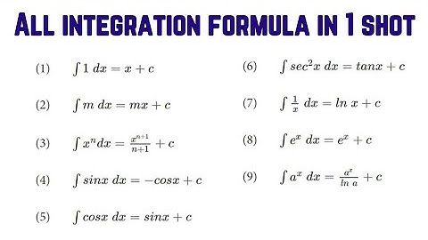 Integration Formulae | class 12 | iit jee | All integration formulae in one shot | Must watch |