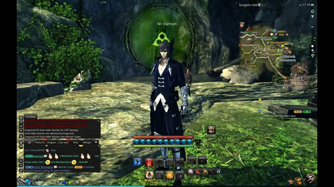 [Blade & Soul] Adder's Nest (Solo) - Warlock LowLvl Gameplay