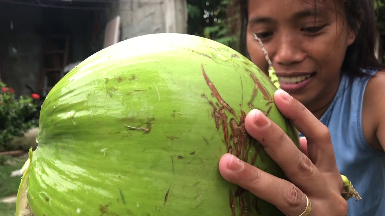 Drinking coconut juice YouTube