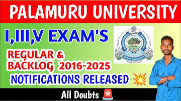 PALAMURU UNIVERSITY DEGREE I,III, V SEMESTER REGULAR AND  BACKLOG EXAMS TIME TABLE OUT 🔥💥🎯